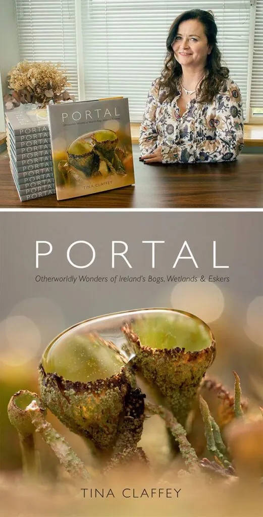 Tina Claffey with her book ‘Portal’ and the cover artwork